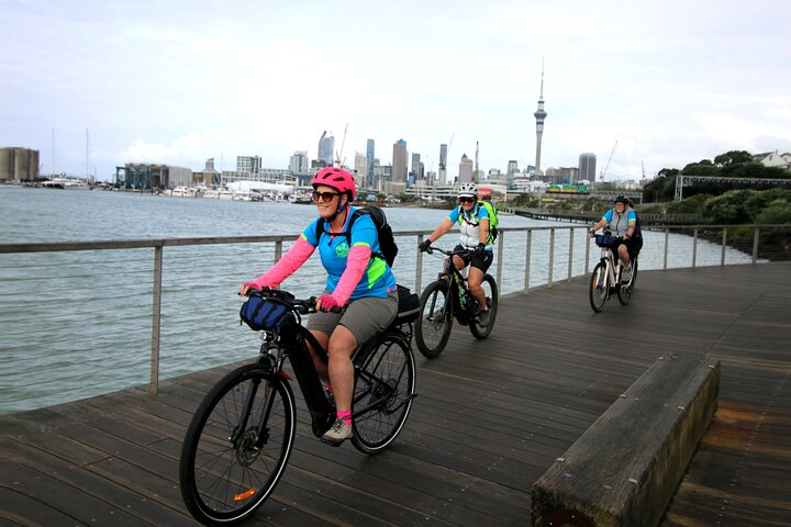 Westhaven cycleway looking back towards the city